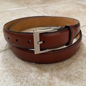 Dockers Tan Leather Silver Buckle Dress Belt